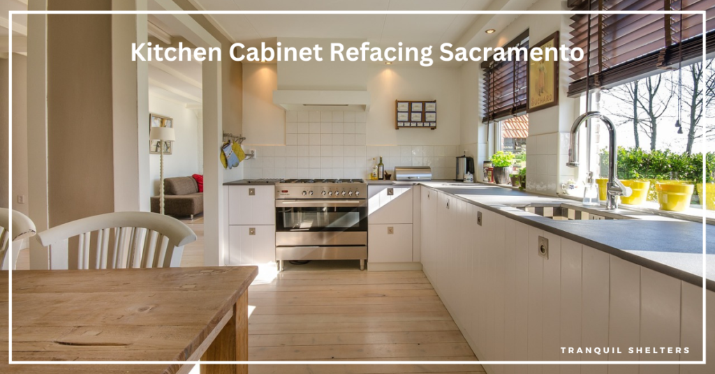 "Modern kitchen with beautifully 
refaced cabinets in Sacramento"